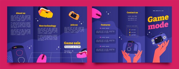 Folleto de configuración de juego dibujado a mano