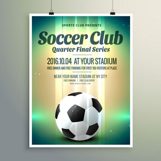 Vector gratuito folleto de la copa final de fútbol