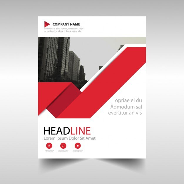 Folleto corporativo con una cinta roja