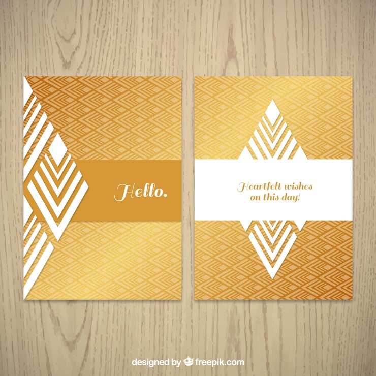 Vector gratuito folleto corporativo con patrón dorado