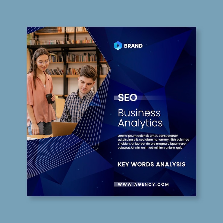 Vector gratuito folleto cuadrado del algoritmo de optimización seo
