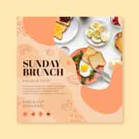 Vector gratuito folleto cuadrado del brunch dominical