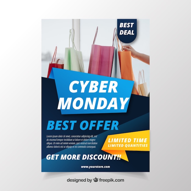 Vector gratuito folleto de cyber monday