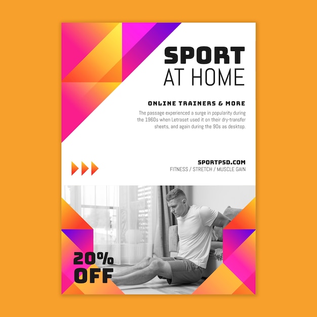 Folleto de deporte en casa v