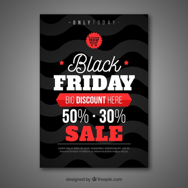 Vector gratuito folleto de descuento de black friday