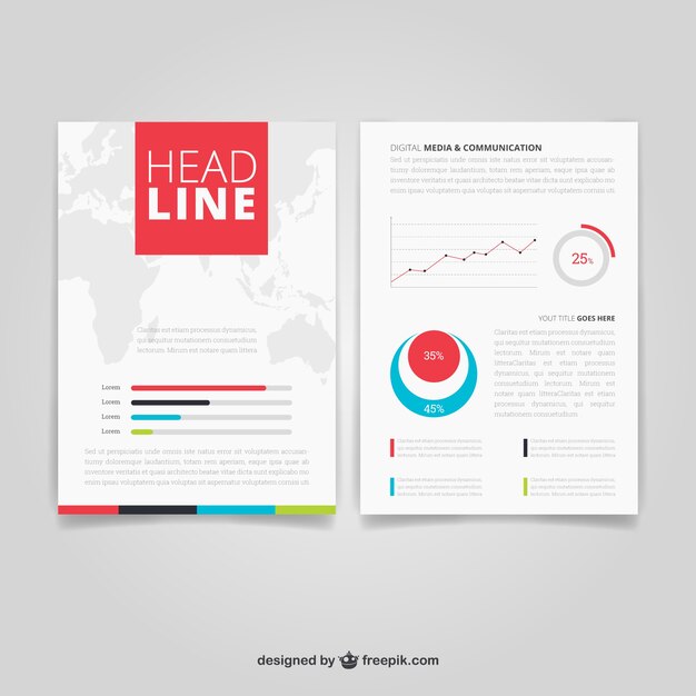 Folleto con diagramas