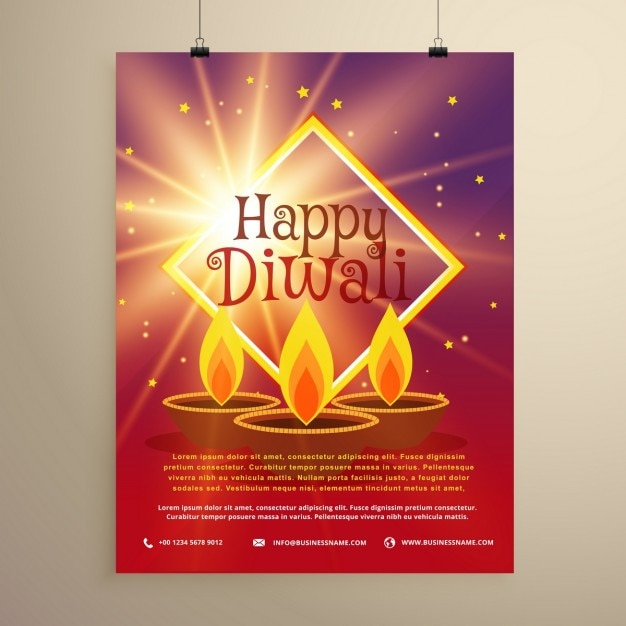 Folleto diwali brillante