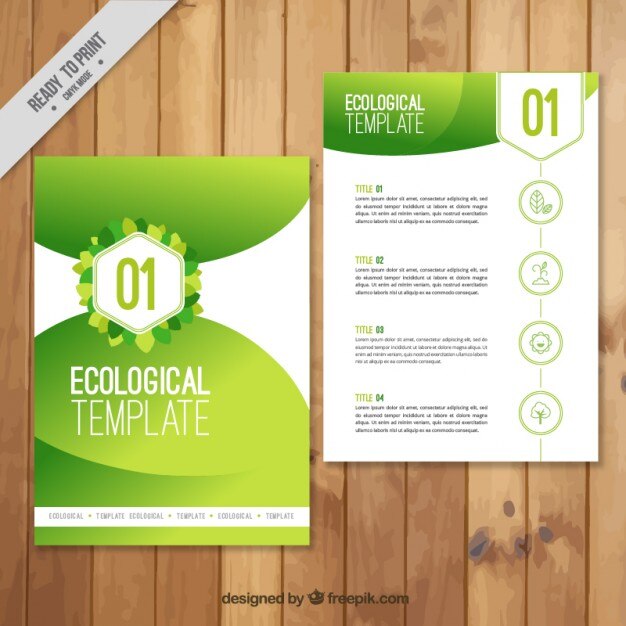 Folleto ecológico de círculos verdes