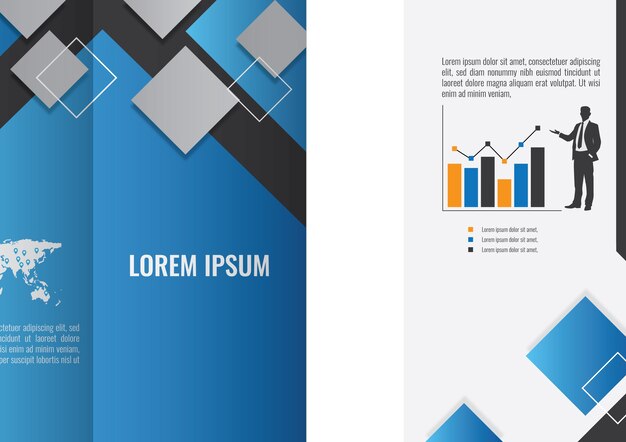 Folleto de empresa de cuadros abstractos