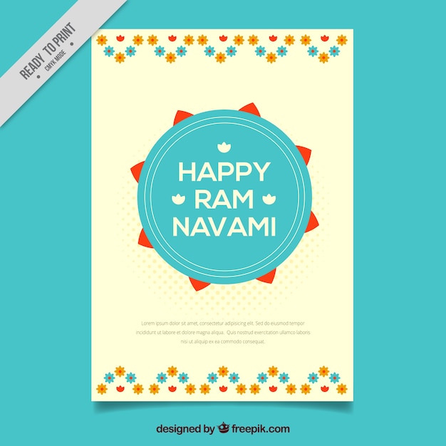 Folleto de feliz ram navami decorativo