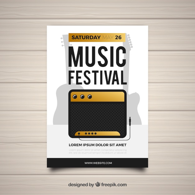 Vector gratuito folleto de festival de música