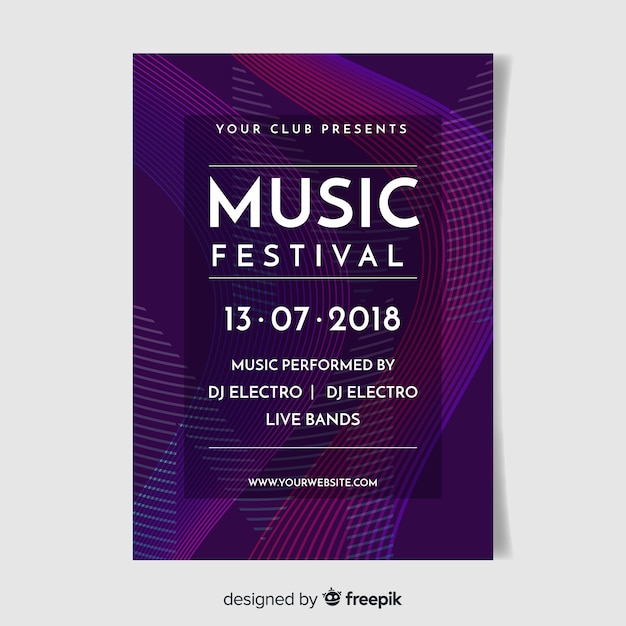 Vector gratuito folleto de festival de música