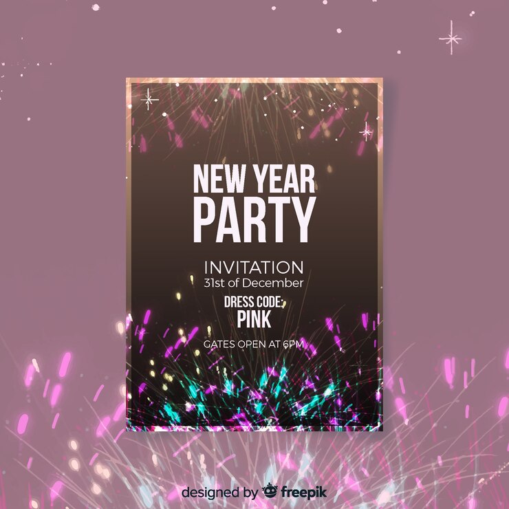 Vector gratuito folleto de fiesta de año nuevo