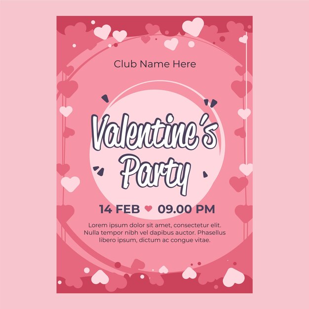 Folleto de la fiesta del día de San Valentín