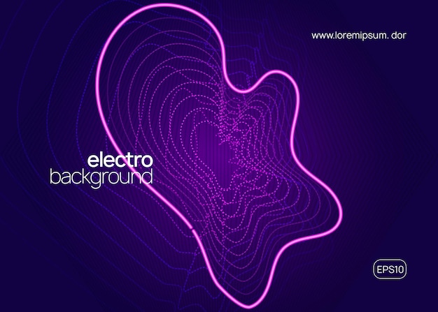 Vector gratuito folleto de fiesta de dj de neón música de baile electro techno trance electro