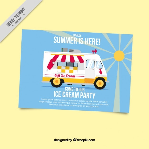 Vector gratuito folleto de fiesta de helados