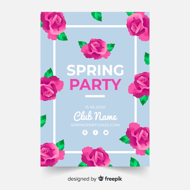 Vector gratuito folleto de fiesta de la primavera