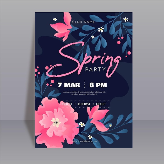 Vector gratuito folleto de fiesta de primavera