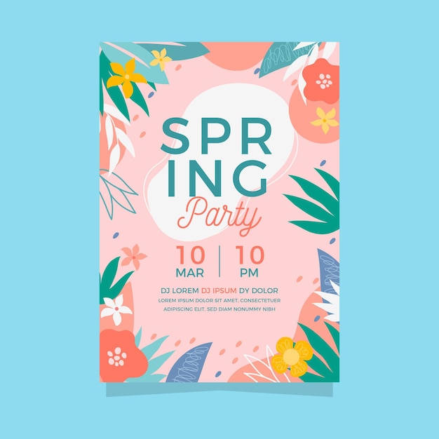 Vector gratuito folleto de fiesta de primavera