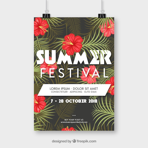 Vector gratuito folleto de fiesta de verano tropical