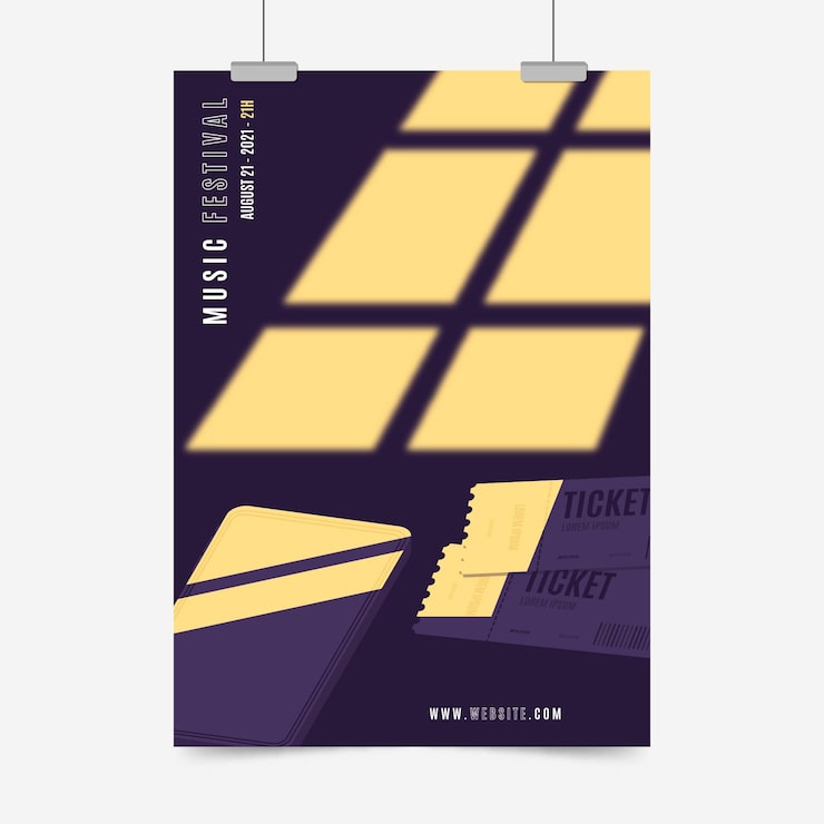 Vector gratuito folleto ilustrado del festival de música