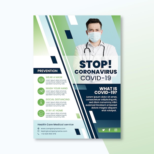 Vector gratuito folleto informativo sobre el coronavirus