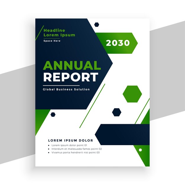 folleto de informe anual corporativo moderno en estilo geométrico