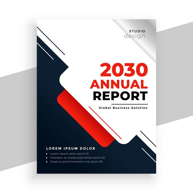 folleto del informe anual corporativo para la portada de la revista anual