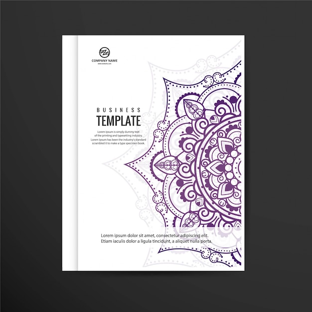 Folleto de mandala morado