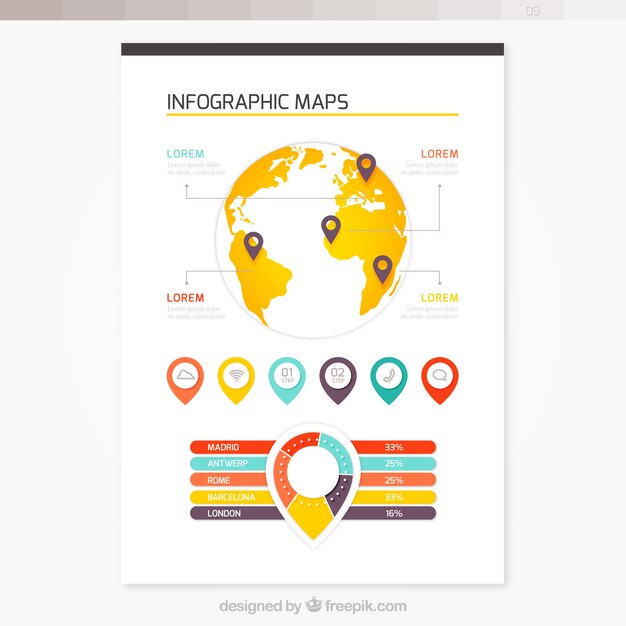 Folleto de Mapa infografía