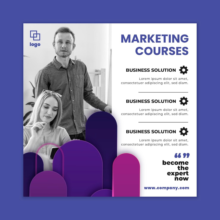Vector gratuito folleto de marketing cuadrado comercial