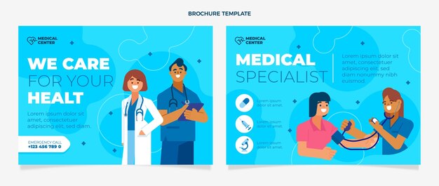Vector gratuito folleto médico plano