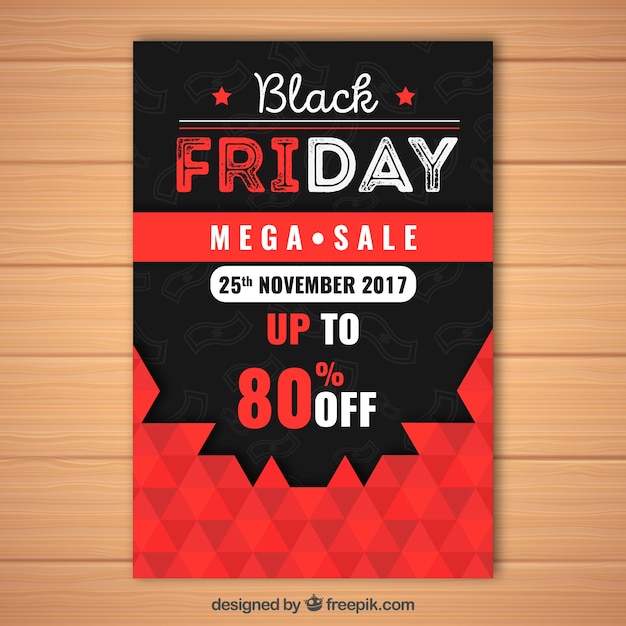 Vector gratuito folleto de mega ventas de viernes negro