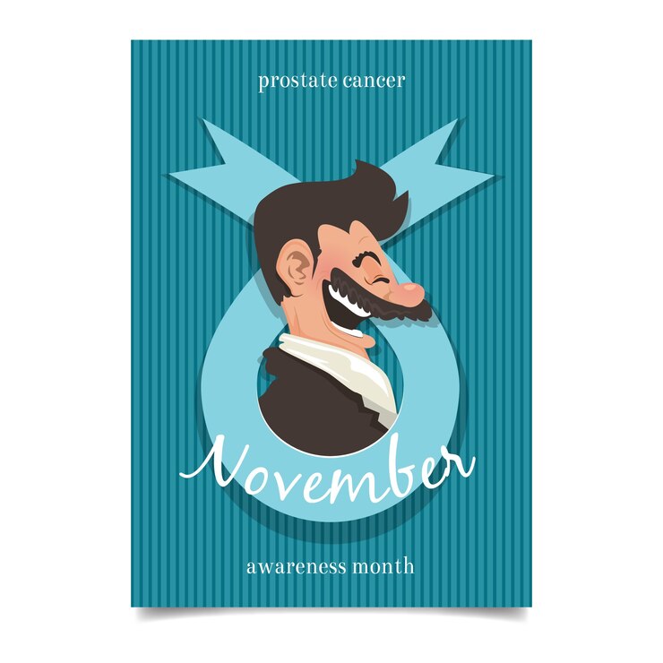 Vector gratuito folleto de movember con vista lateral de hombre sonriente