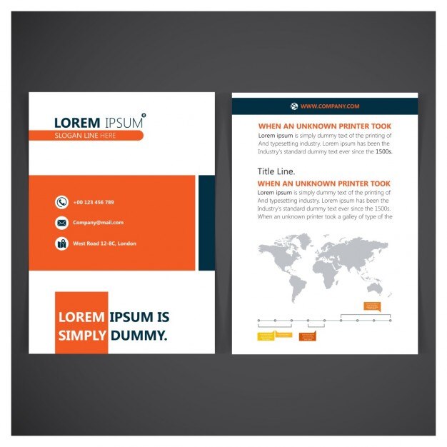 Vector gratuito folleto naranja para las actividades empresariales