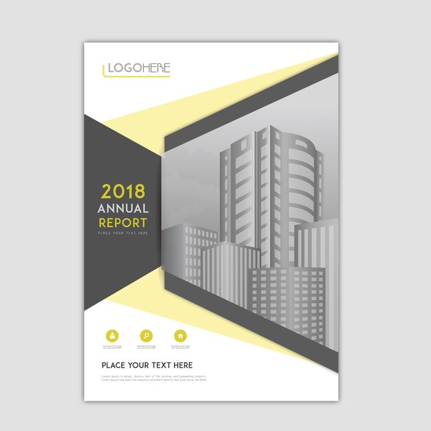 Folleto de negocios amarillo y blanco
