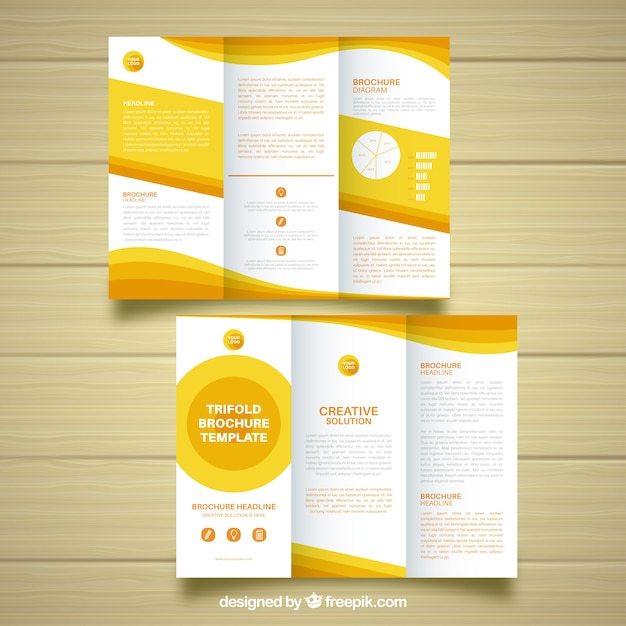 Folleto de negocios amarillo y blanco