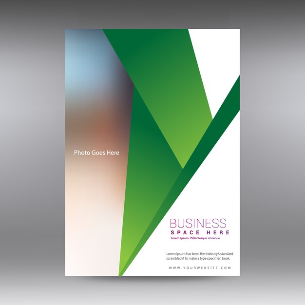 Folleto de negocios blanco y verde