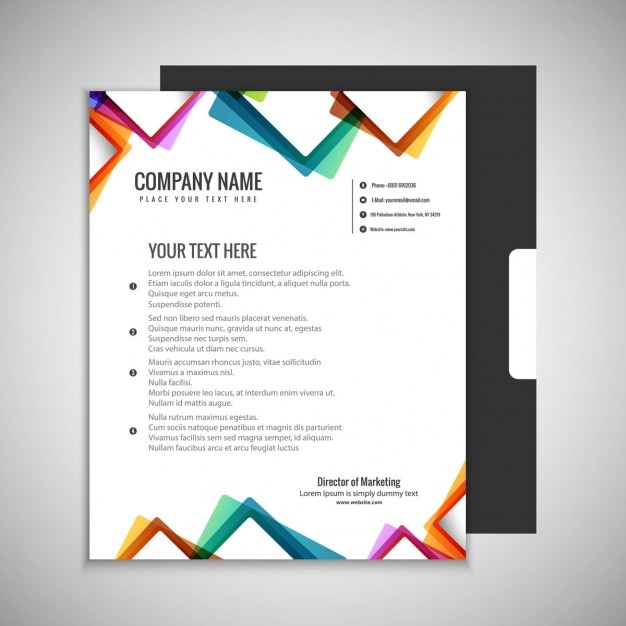 Folleto de negocios con formas de colores