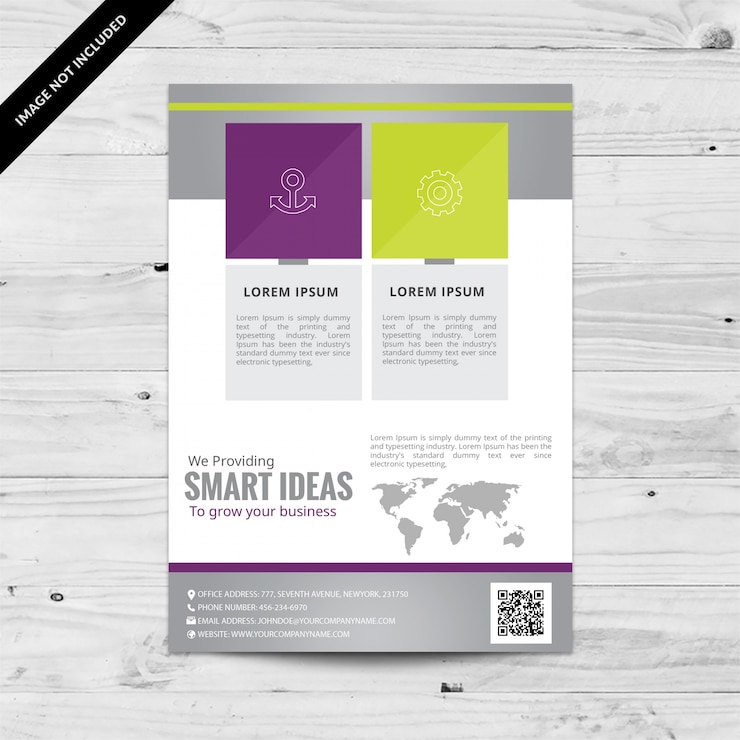 Vector gratuito folleto de negocios con mapa del mundo