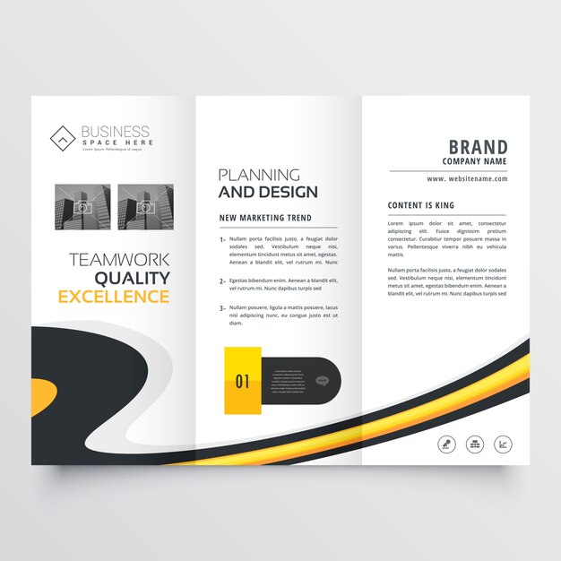 Folleto de negocios moderno amarillo
