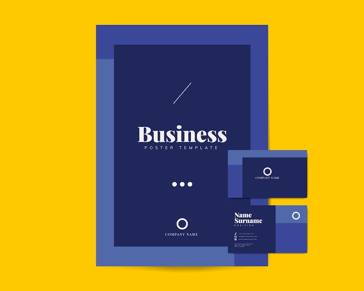 Vector gratuito folleto de negocios y plantillas de tarjetas de presentación.