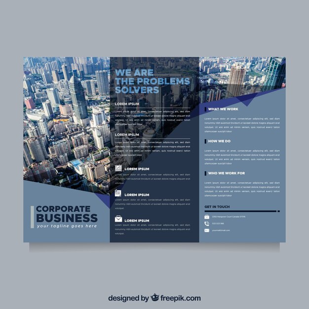 Folleto de negocios tríptico profesional