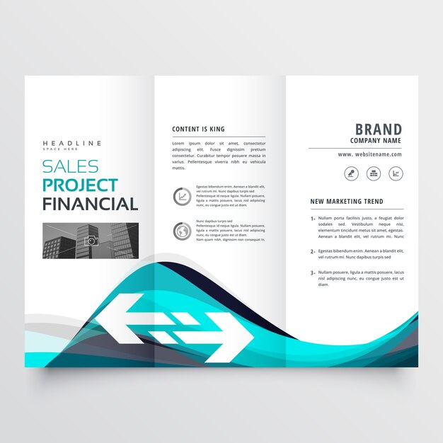 Folleto de negocios de venta azul
