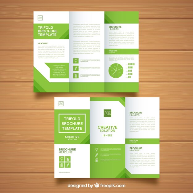 Folleto de negocios verde y blanco