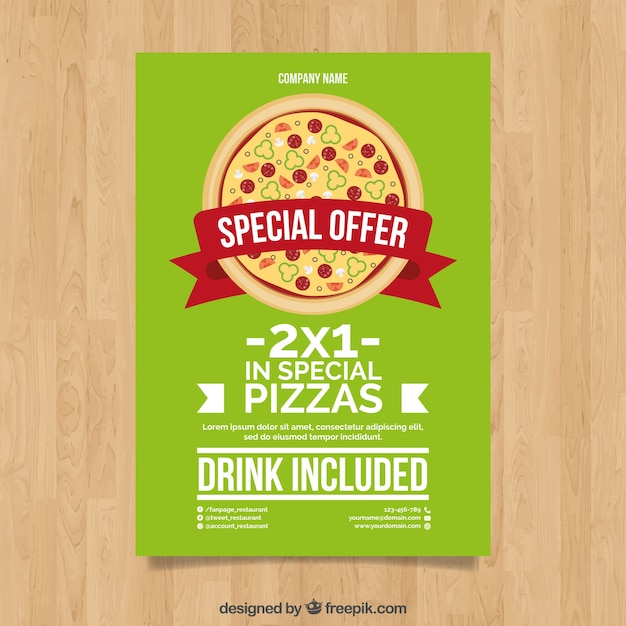 Vector gratuito folleto de oferta para pizza