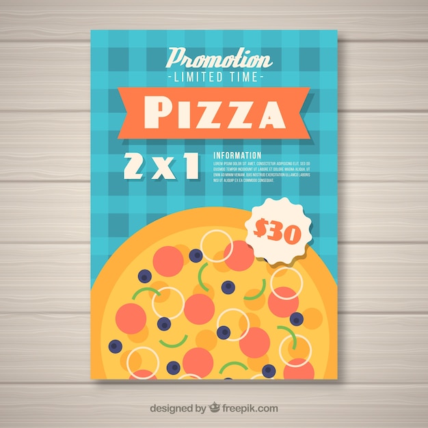 Vector gratuito folleto de oferta de pizza