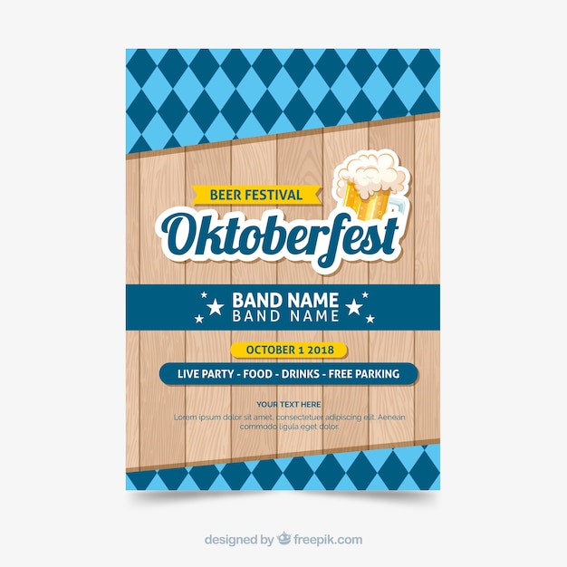 Vector gratuito folleto de oktoberfest