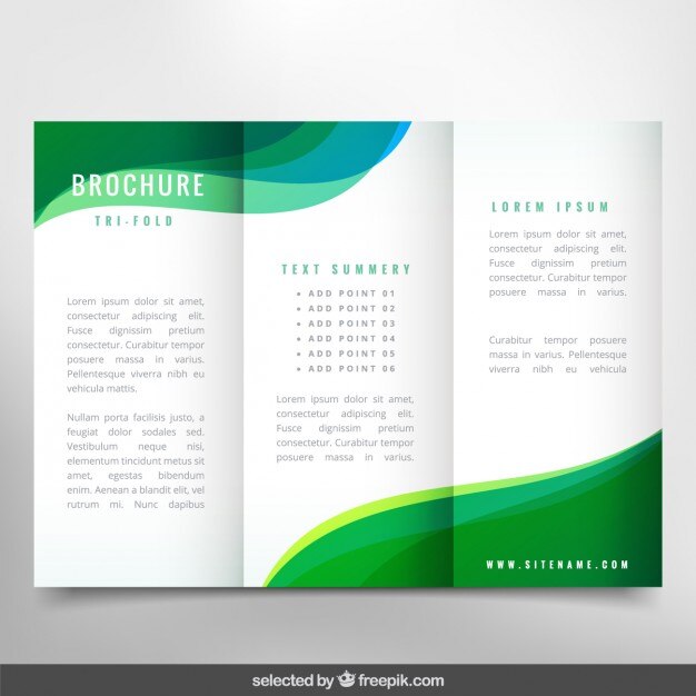 Folleto ondulado verde