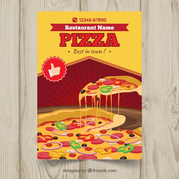 Vector gratuito folleto de pizza con queso